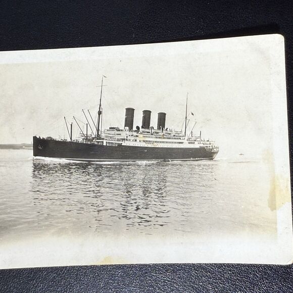 RMS Caledonia Boston Harbor 1928 Photo Annotated Voyage Notes WWII HMS Scotstoun - Picture 3 of 4